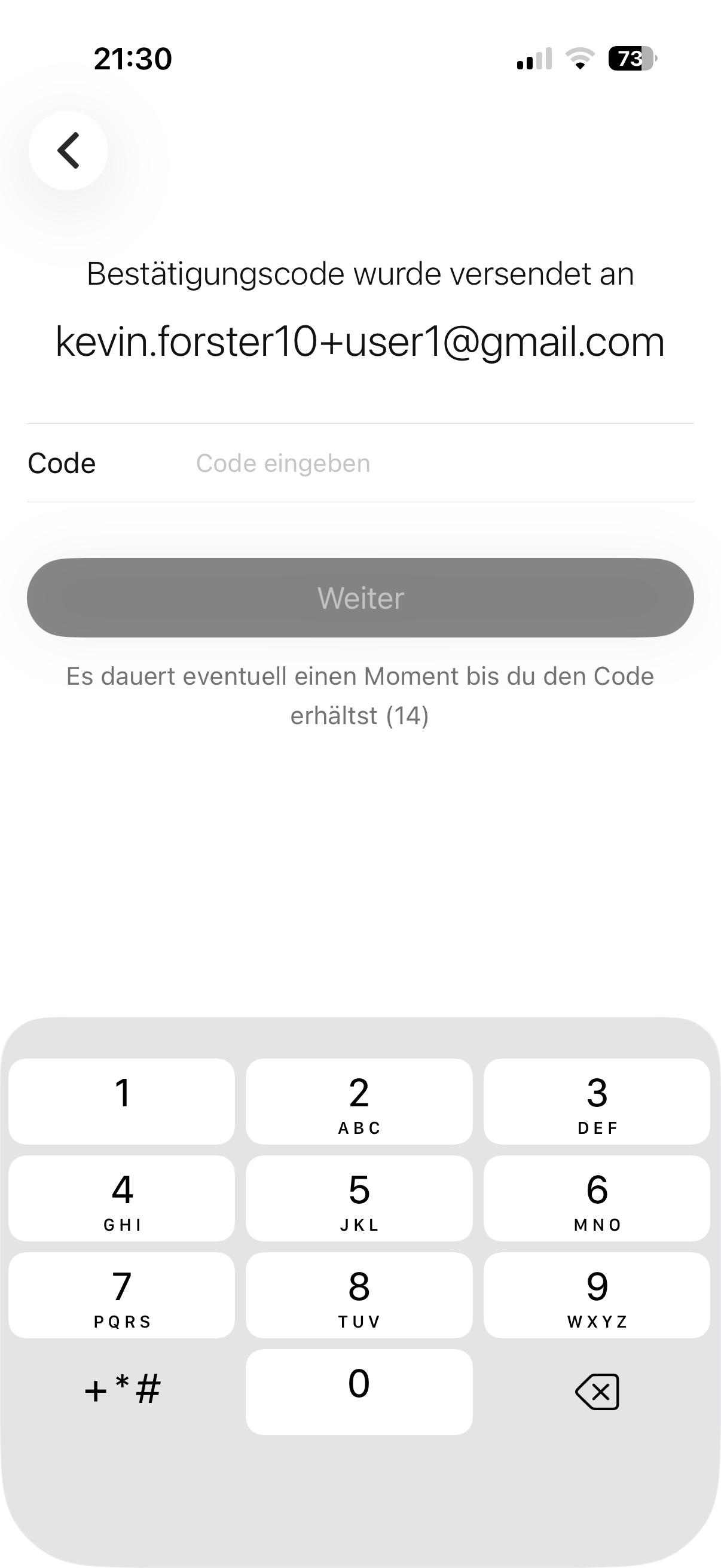 Bestätigungscode