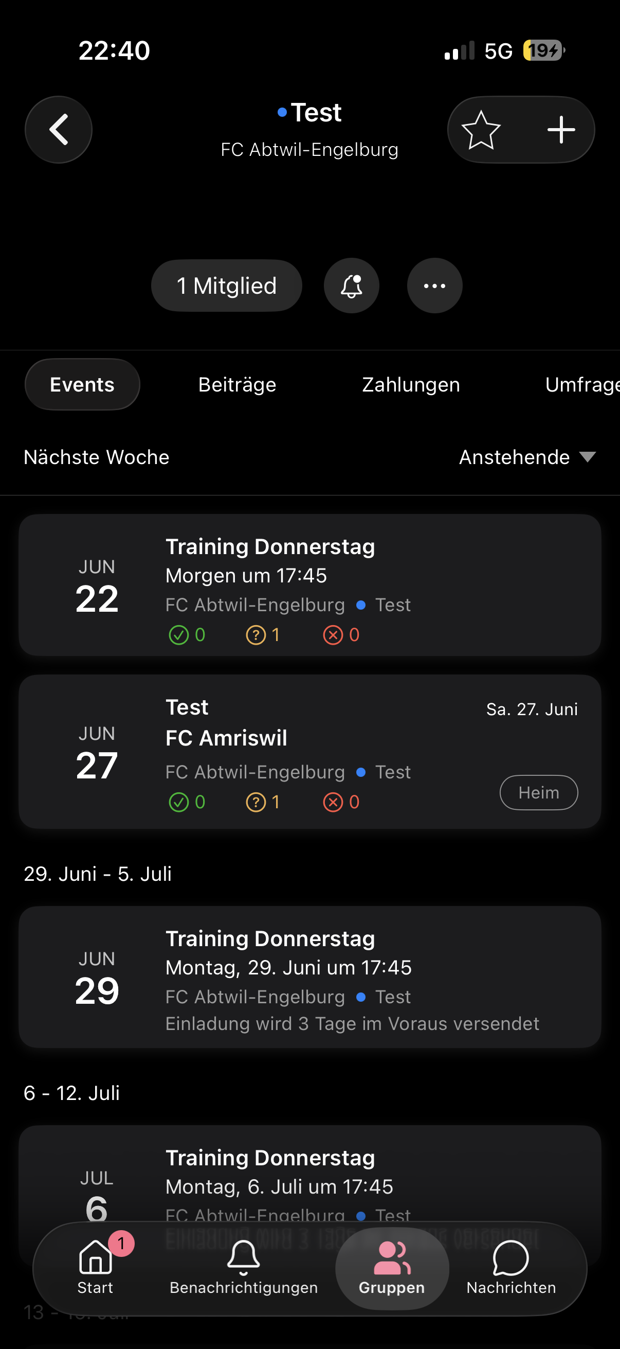 Match hinzugefügt